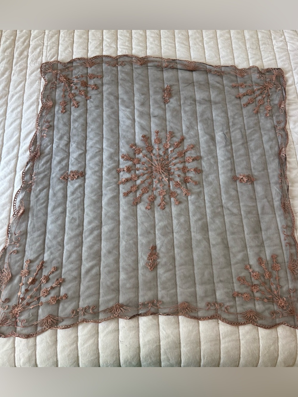 Retro, Antique style, Boho, Whimsical, Romantic Victorian mesh organza scarf